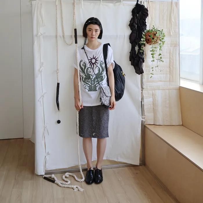 Blooming Lace Skirt Clove Gray