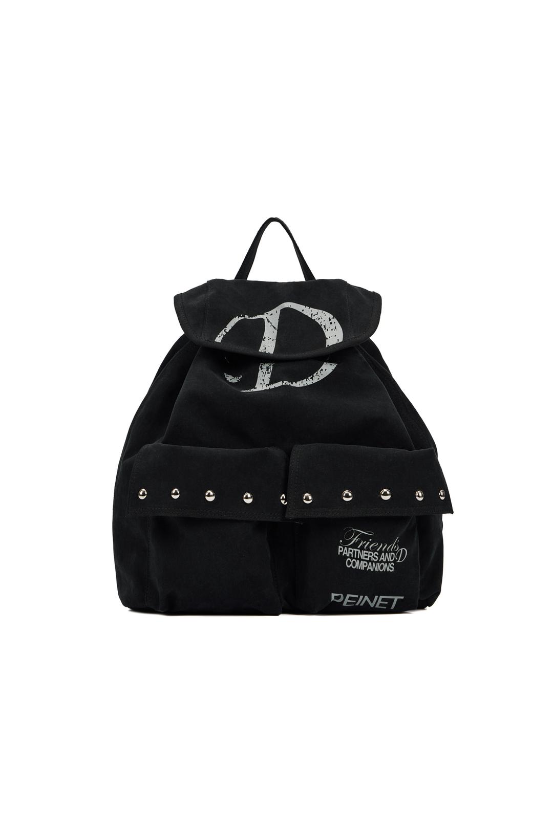 D & FRIENDS STUD POCKET BACKPACK IN BLACK