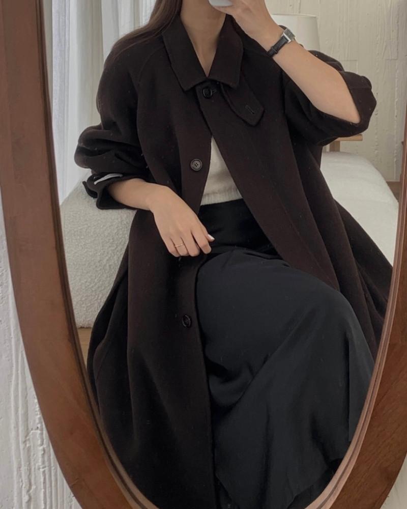 [아이메르]울100 내피패딩 메종싱글 핸드메이드코트/ 한겨울 패딩조끼 벨트롱코트