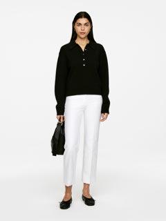 프레스-크리즈 코튼 팬츠