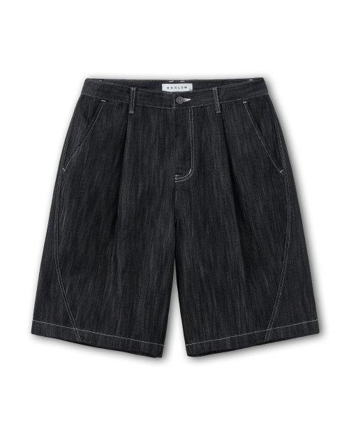 23SS TWIST SEAM DENIM SHORTS BLACK