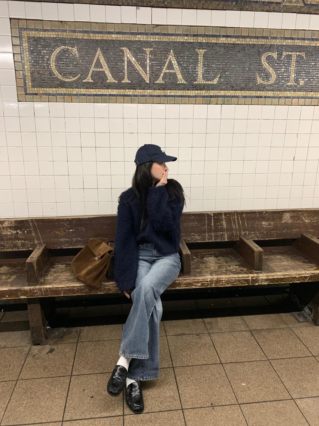 프릴리 [ONLY FLILY] Brushed Mohair Crop Knit