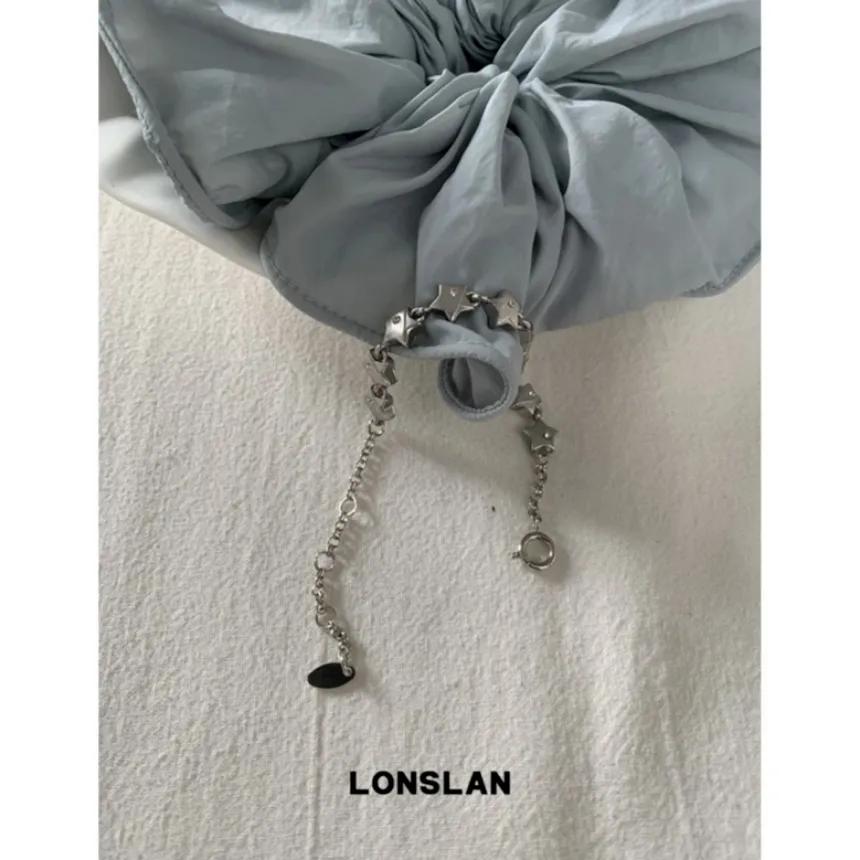 LONSLAN 팔찌 오각별 비즈 올매치 실버 팔찌