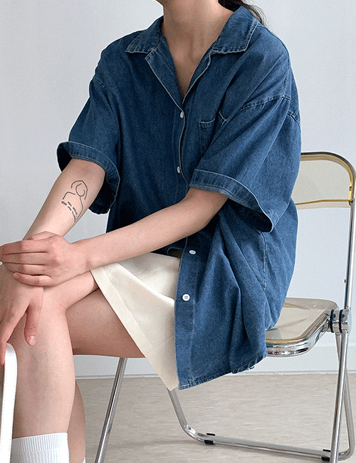 denim half shirts (2colors!)