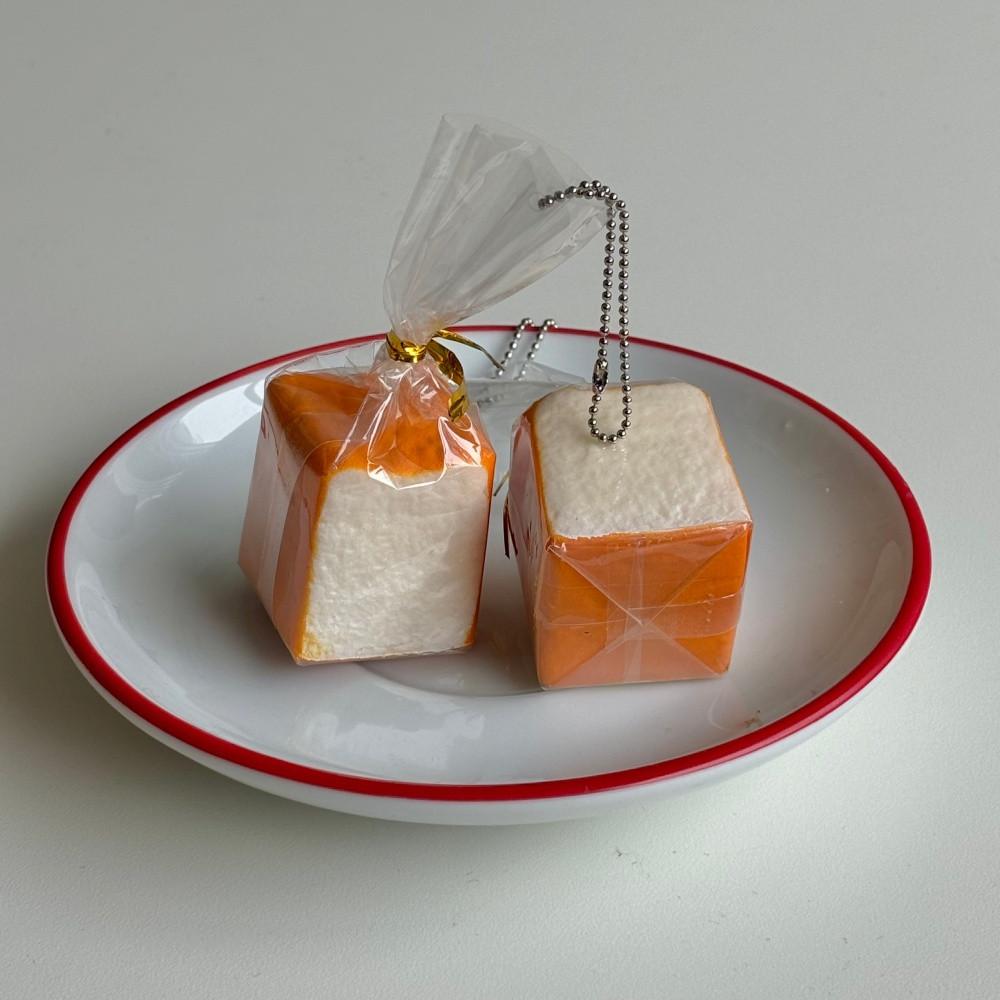 푹신한 토스트 통식빵 음식 귀여운 우정 키링 백참