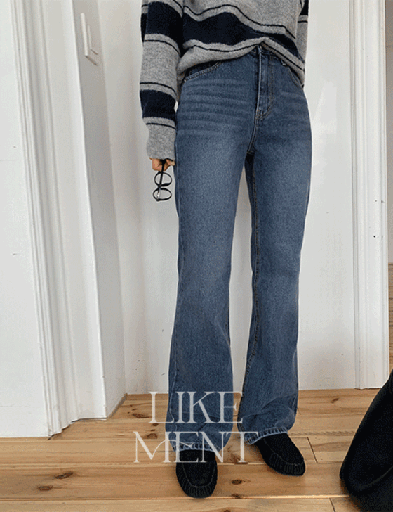 [1만장돌파] [LIKEMENT] 모크빈 그레이시중청 세미 부츠컷 데님 (PT)