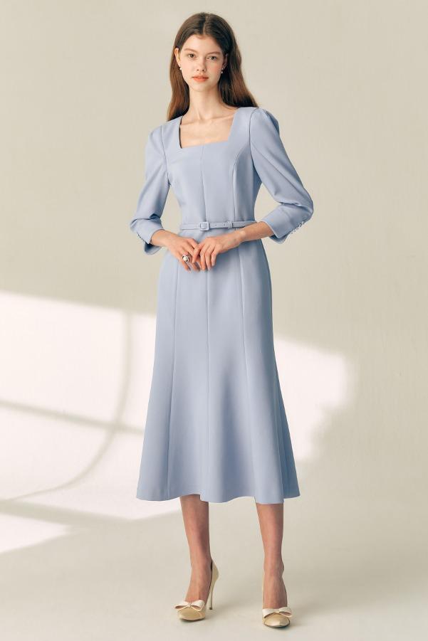 BELLISSA Square neck mermaid dress (Light blue)