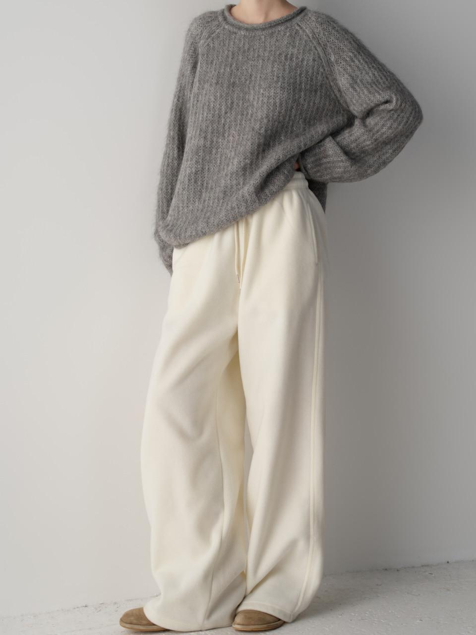[11/25 예약배송] 울 플리스 밴딩 팬츠_ivory