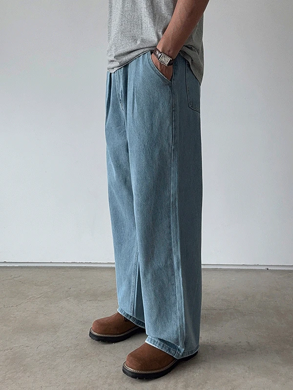 *토카 데일리 투턱 와이드 데님팬츠(2colors,M-XL)