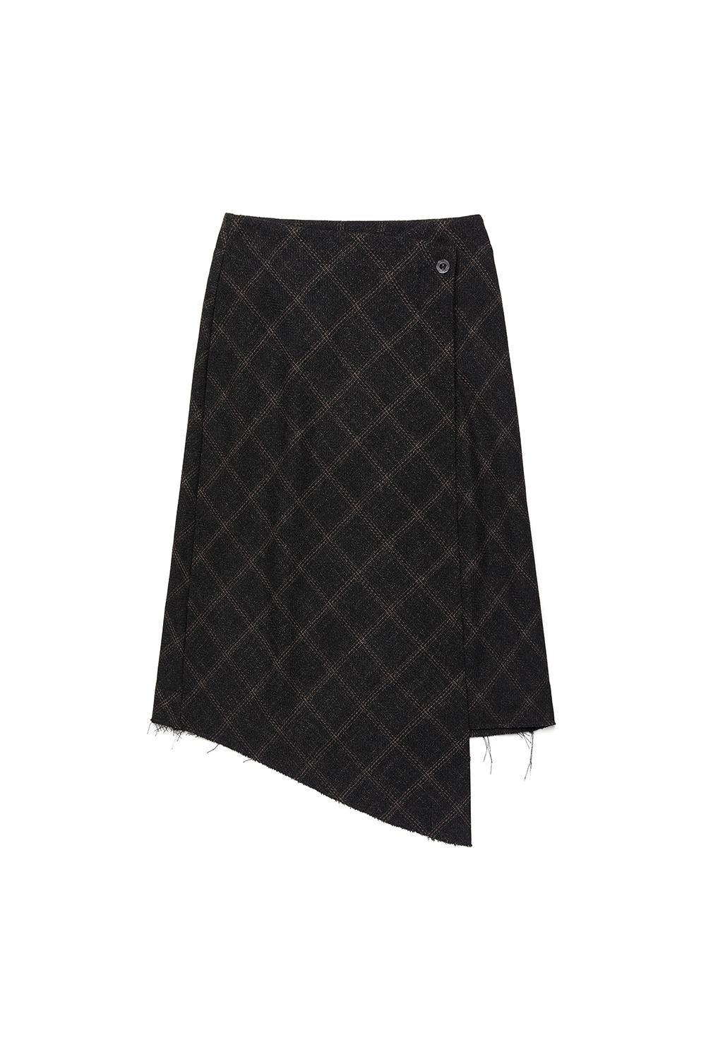 ASYMMETRIC WRAP SKIRT [BLACK]