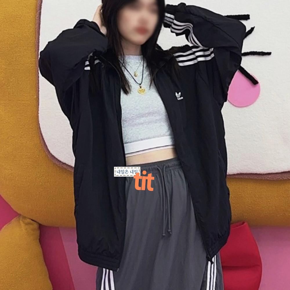 아디다스 오버사이즈 트랙 탑 트레이닝 져지 바람막이 자켓 블랙 JJ3361