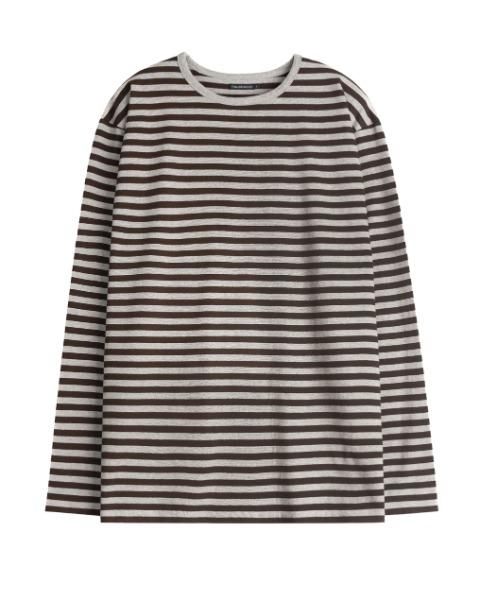 [HAUSBACKEN] HAUS STRIPE LONG SLEEVE (GREY BROWN)