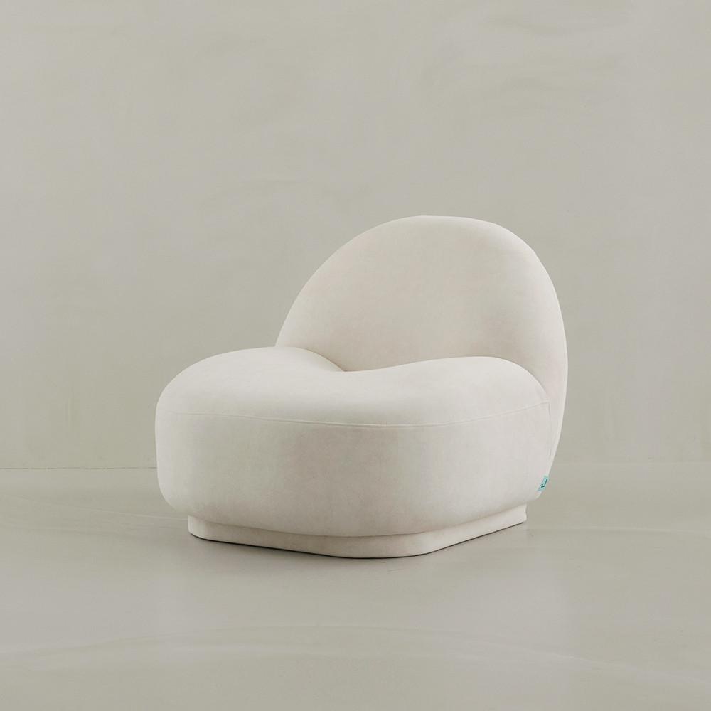 [베스테브로] 쉘 1인용 쇼파 패브릭 라운드 곡선 디자인 소파