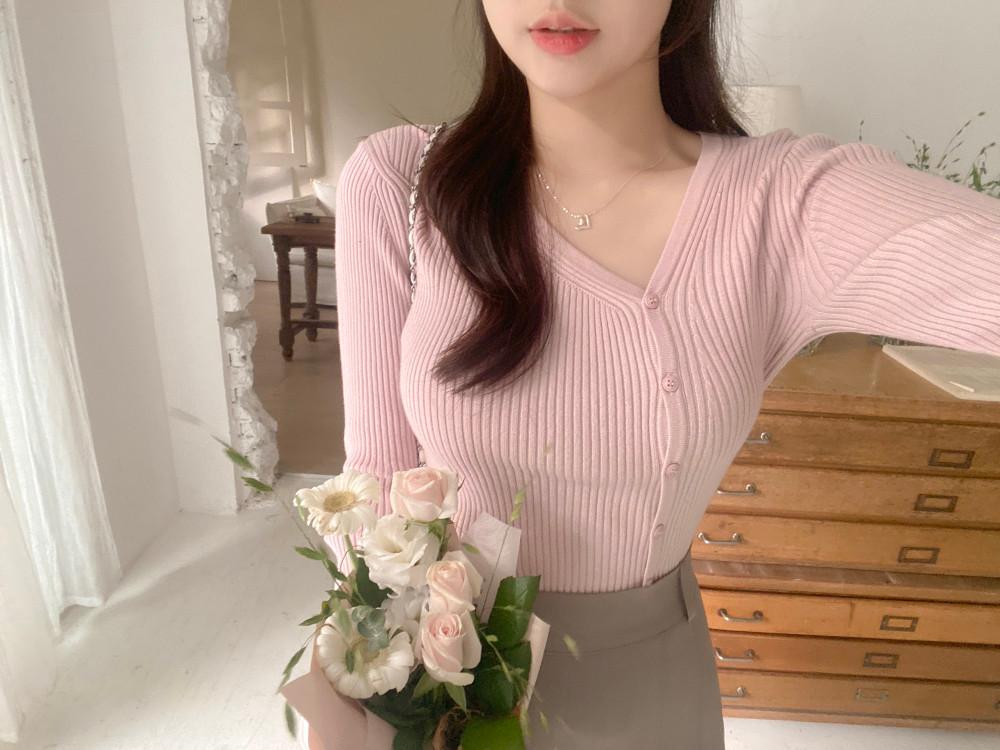 불리 언발 니트 가디건 2color