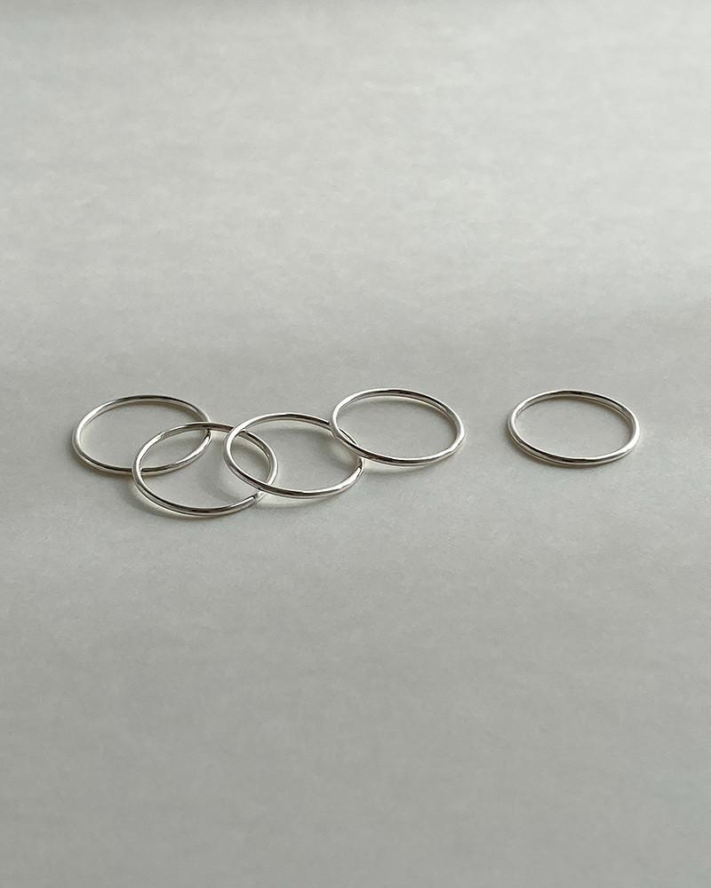 5ea SET 순은 실반지 세트 쌍가락지 기본 레이어드 가드링 애끼반지