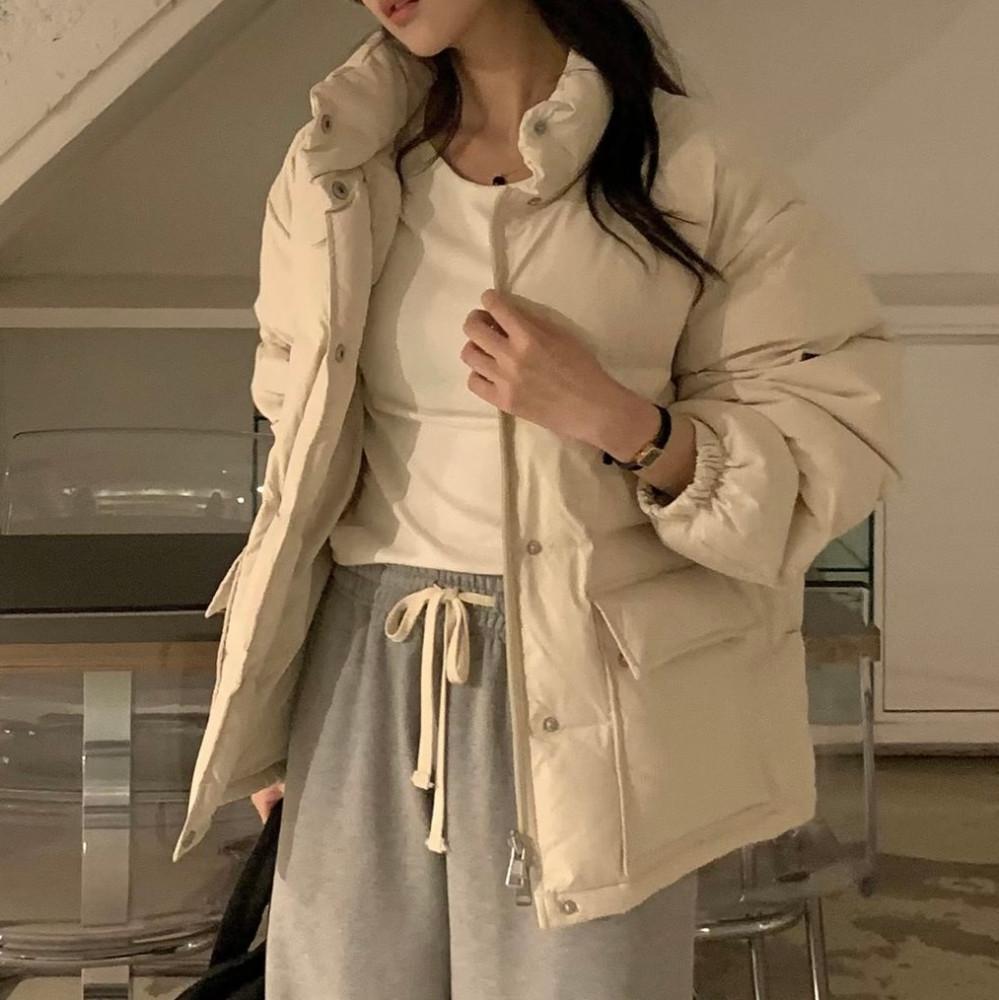 베르가못 파운드 패딩 오리털 후드 덕다운 점퍼 3col