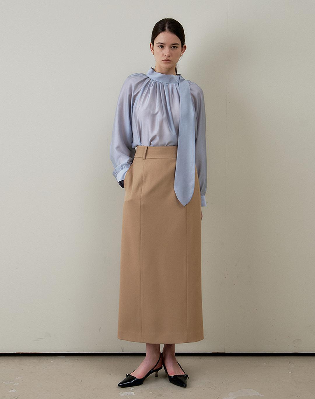 SIDE TIE BLOUSE SKY BLUE   사이드 타이 블라우스 스카이블루