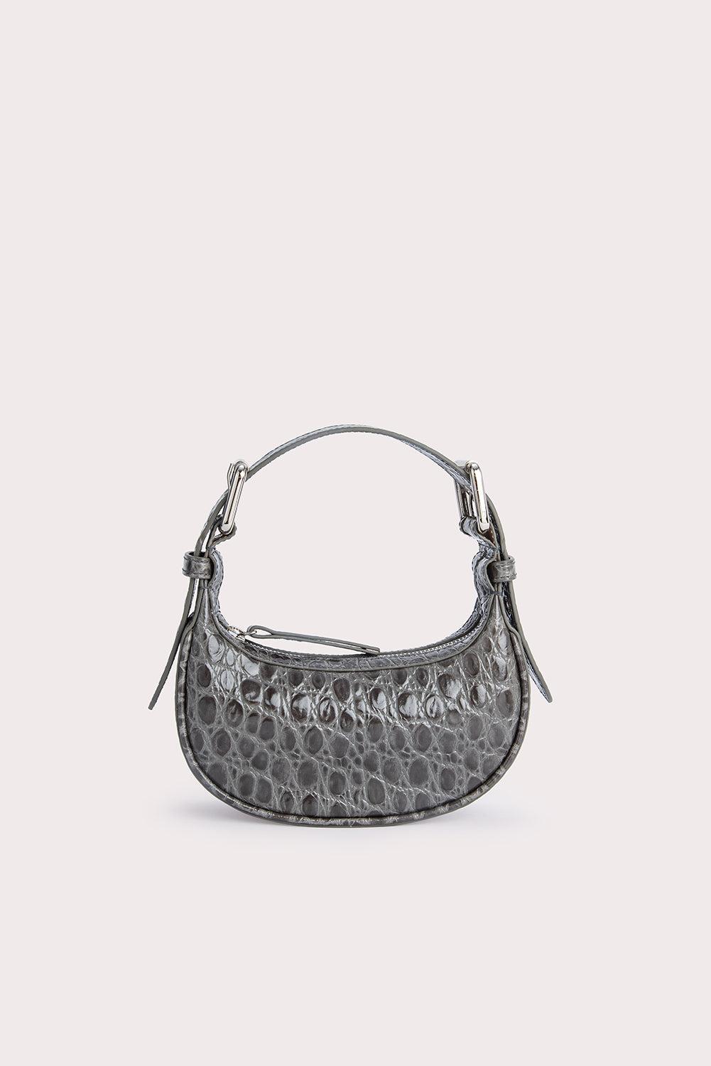 Mini Soho Cement Circular Croco Embossed Leather