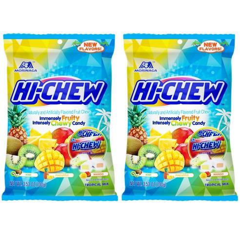 하이츄 트로피컬 믹스 츄이 캔디 글루텐 프리, 100g, 2개