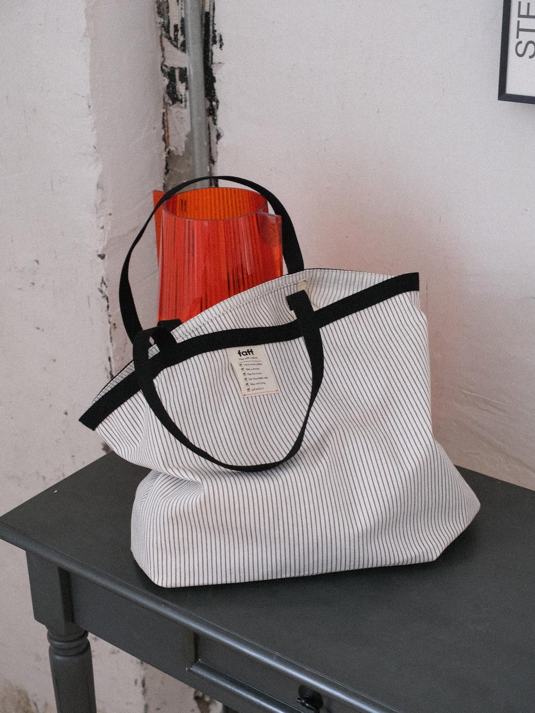Pinstripe Shopper bag Ivory
