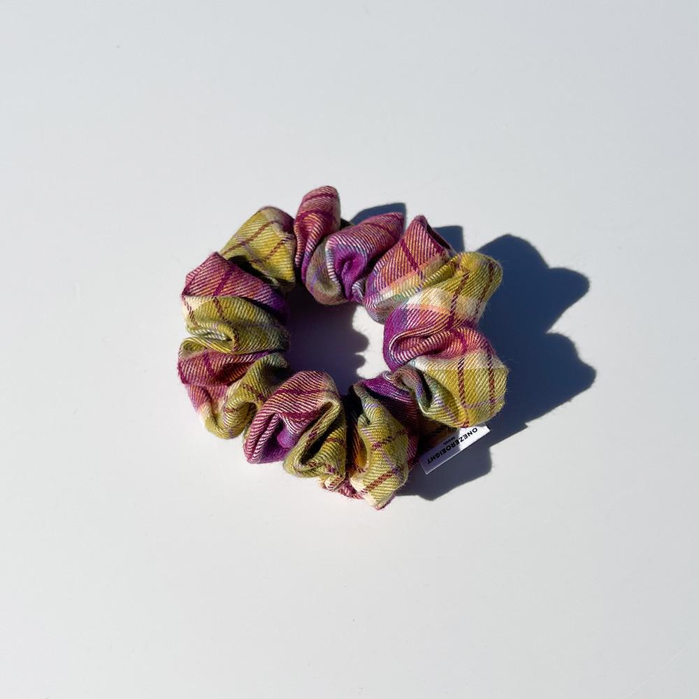 HASSEN VINTAGE CHECK scrunchie/hairband_sunset(ver.기모)