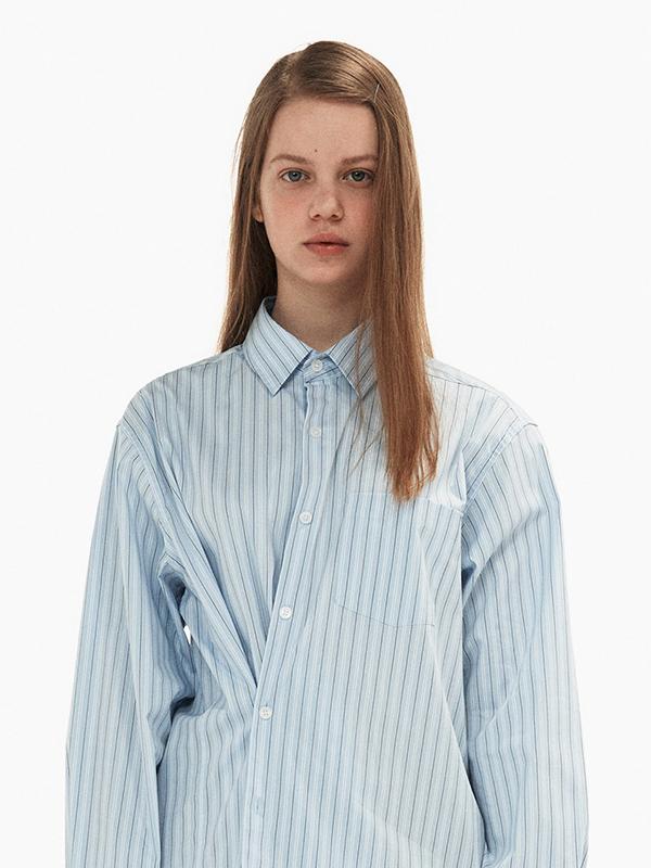 Wide Stripe Shirt / Blue