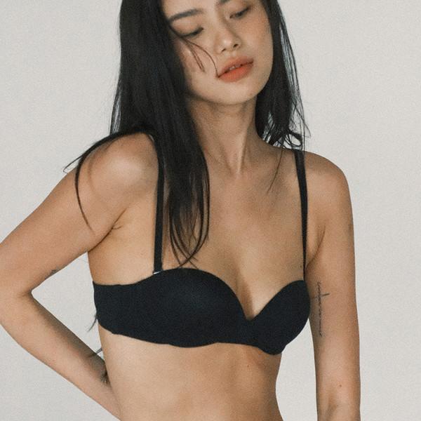 [Ver.2] 와이어리스 모달 발코넷 브라, 블랙