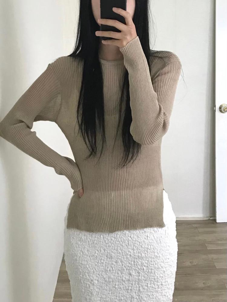 제네 여리여리 골지니트 [베이지]