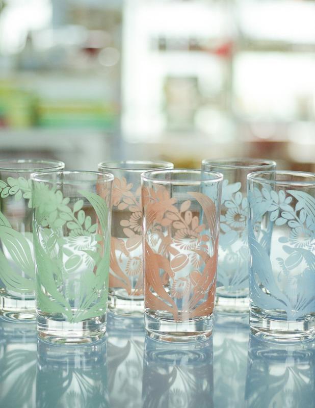 파스텔 플라워 여름 유리컵