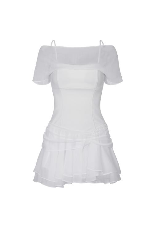 MERRY CHIFFON DRESS white