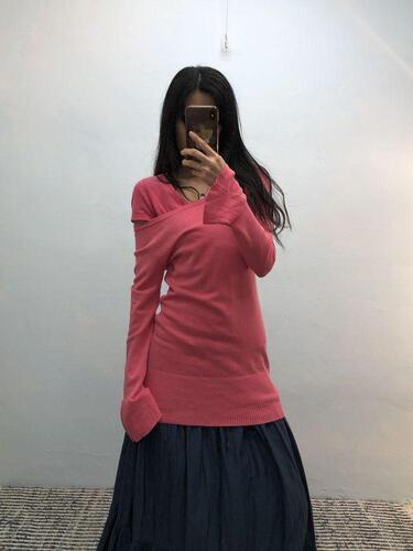 Vivid pink cuffs point knit*