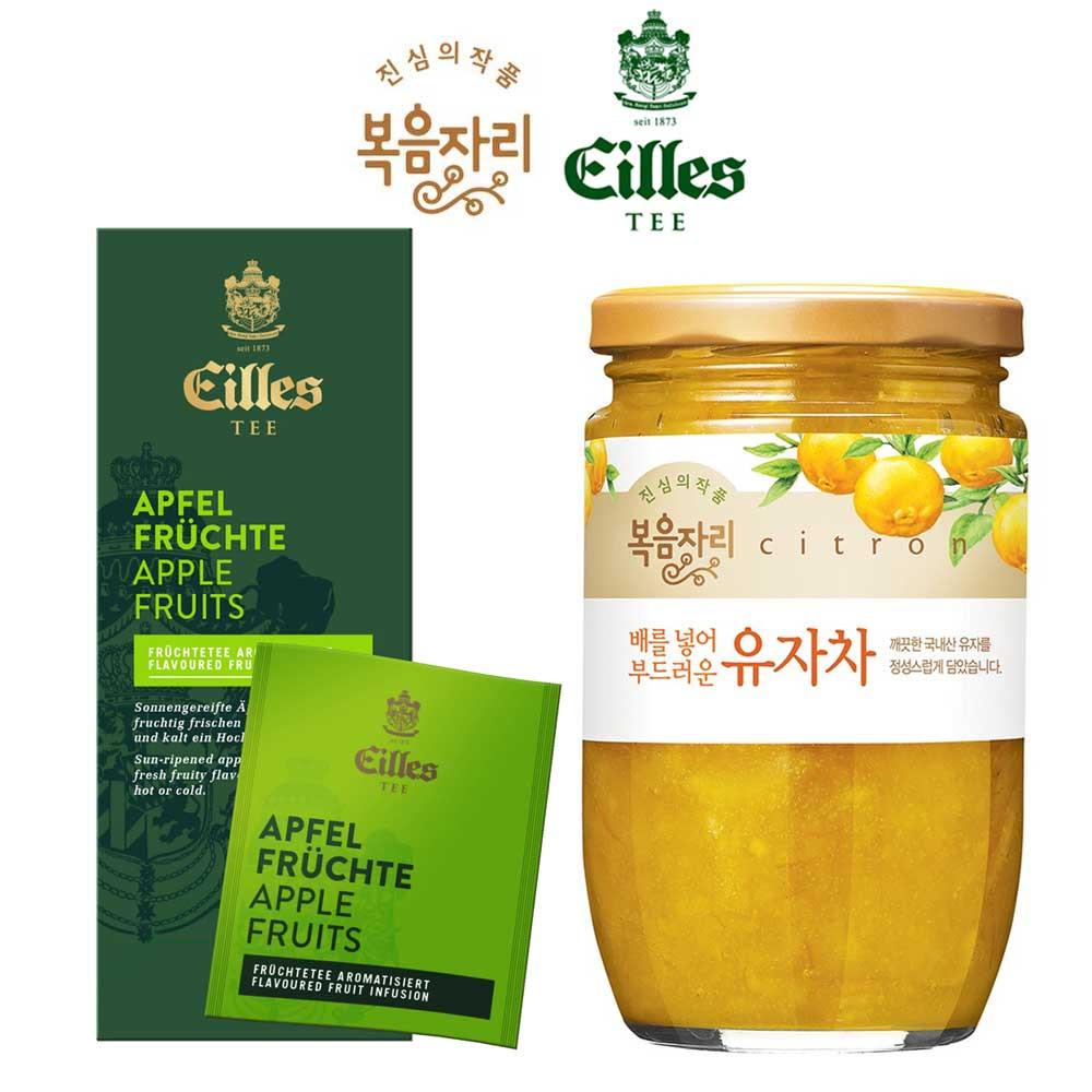 [사과유자차 SET] 복음자리 유자차 480g+아일레스 애플티 2.5g X 25개입