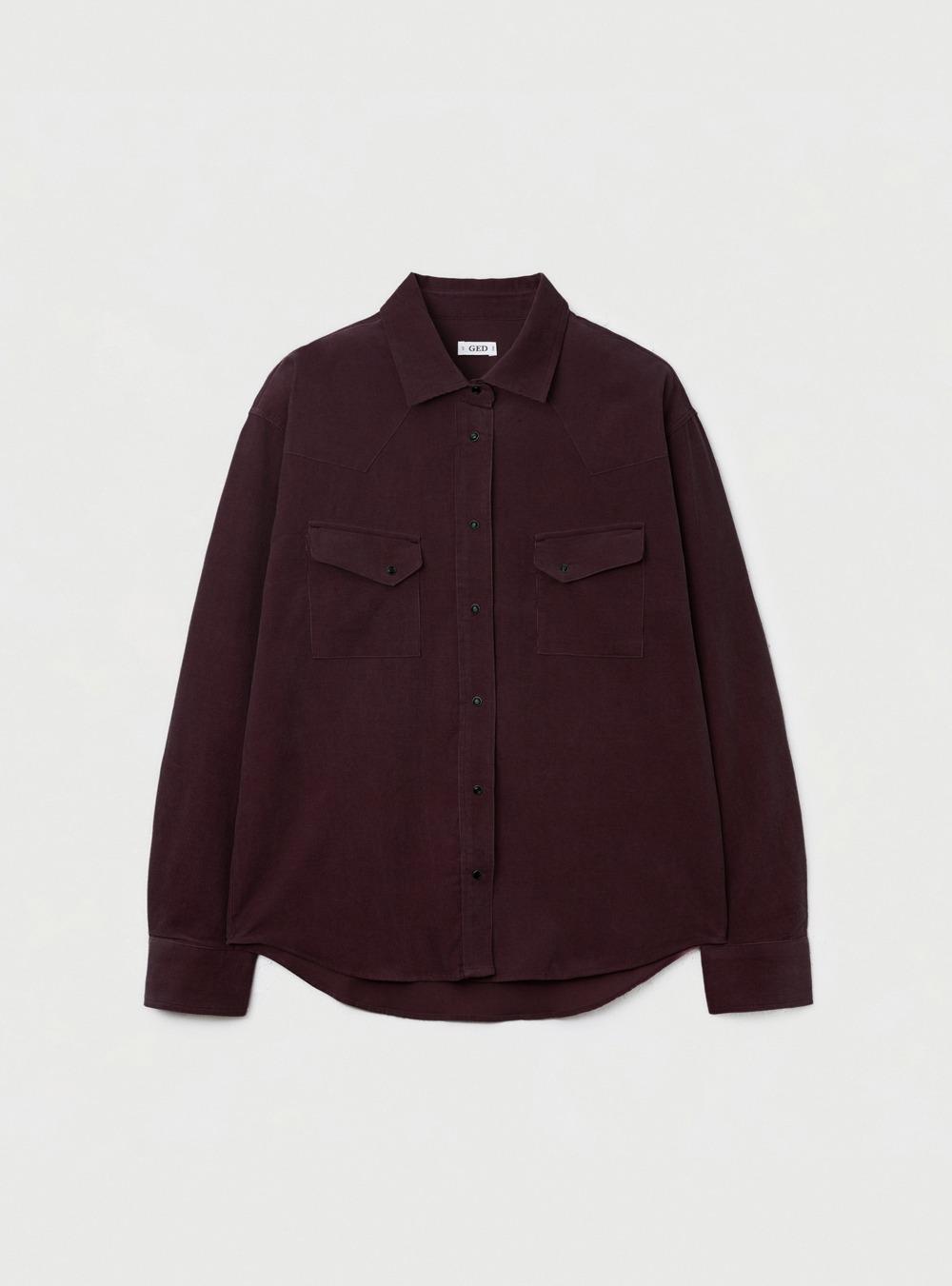 POCKET CORDUROY SHIRT - DEEP PURPLE