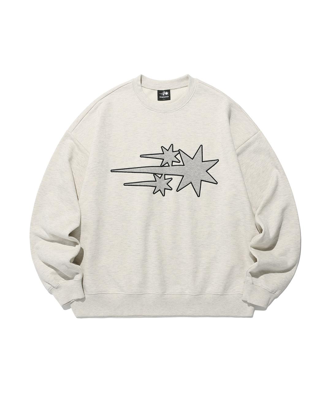 3STAR LOGO APPLIQUE SWEATSHIRTS[OATMEAL]