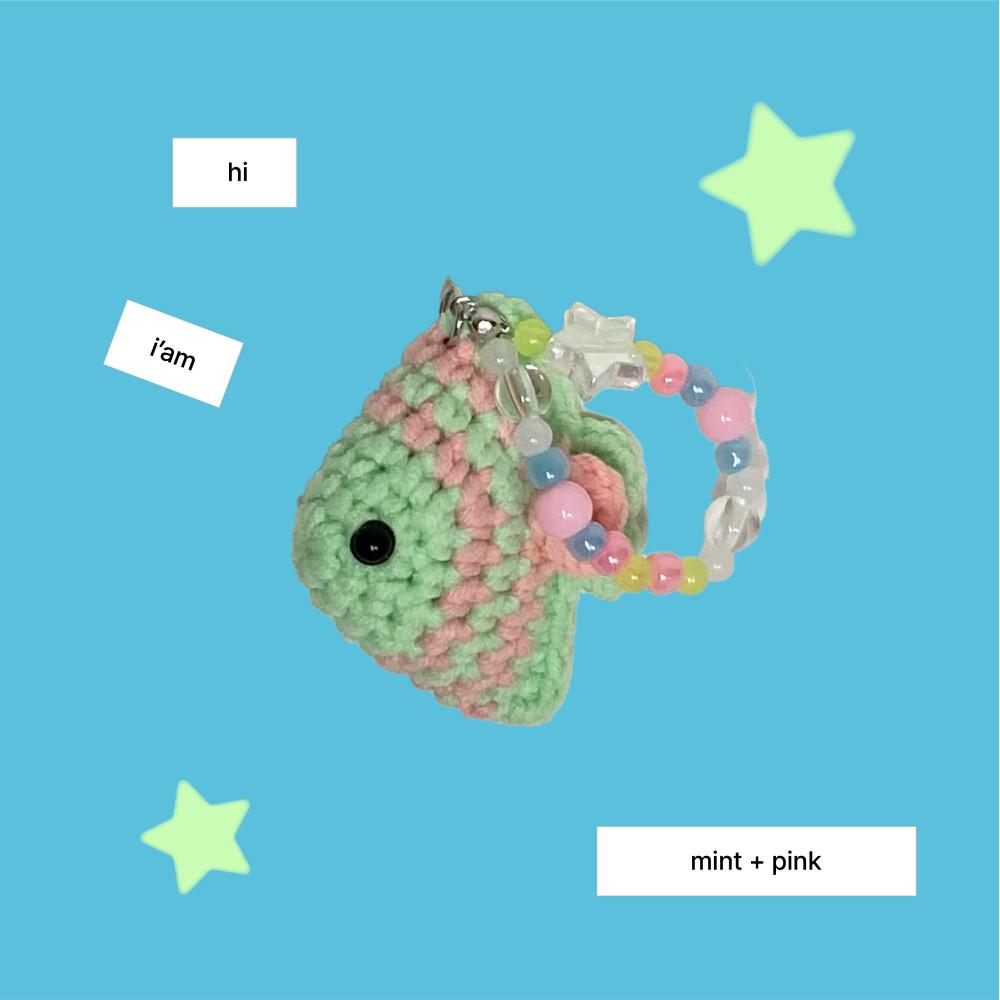 lucky fish (mint + pink)