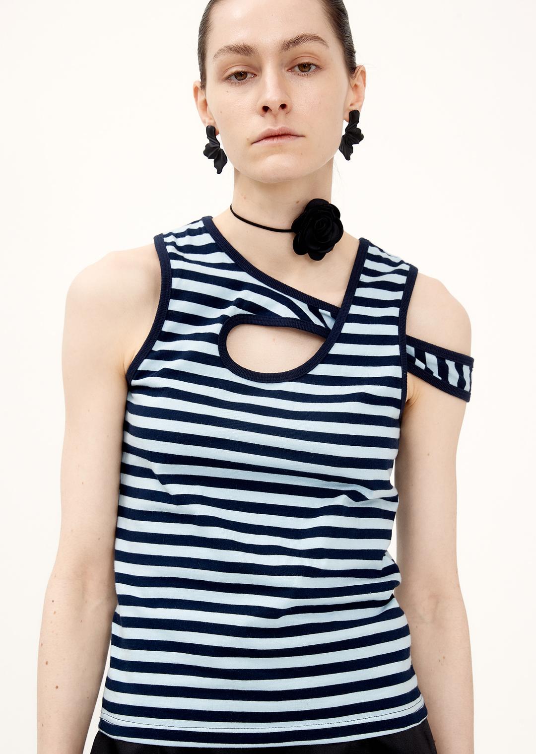 STRIIPE SLEEVELESS (BLUE)