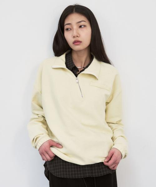 언발란스 테리 하프 집업 [butter cream]