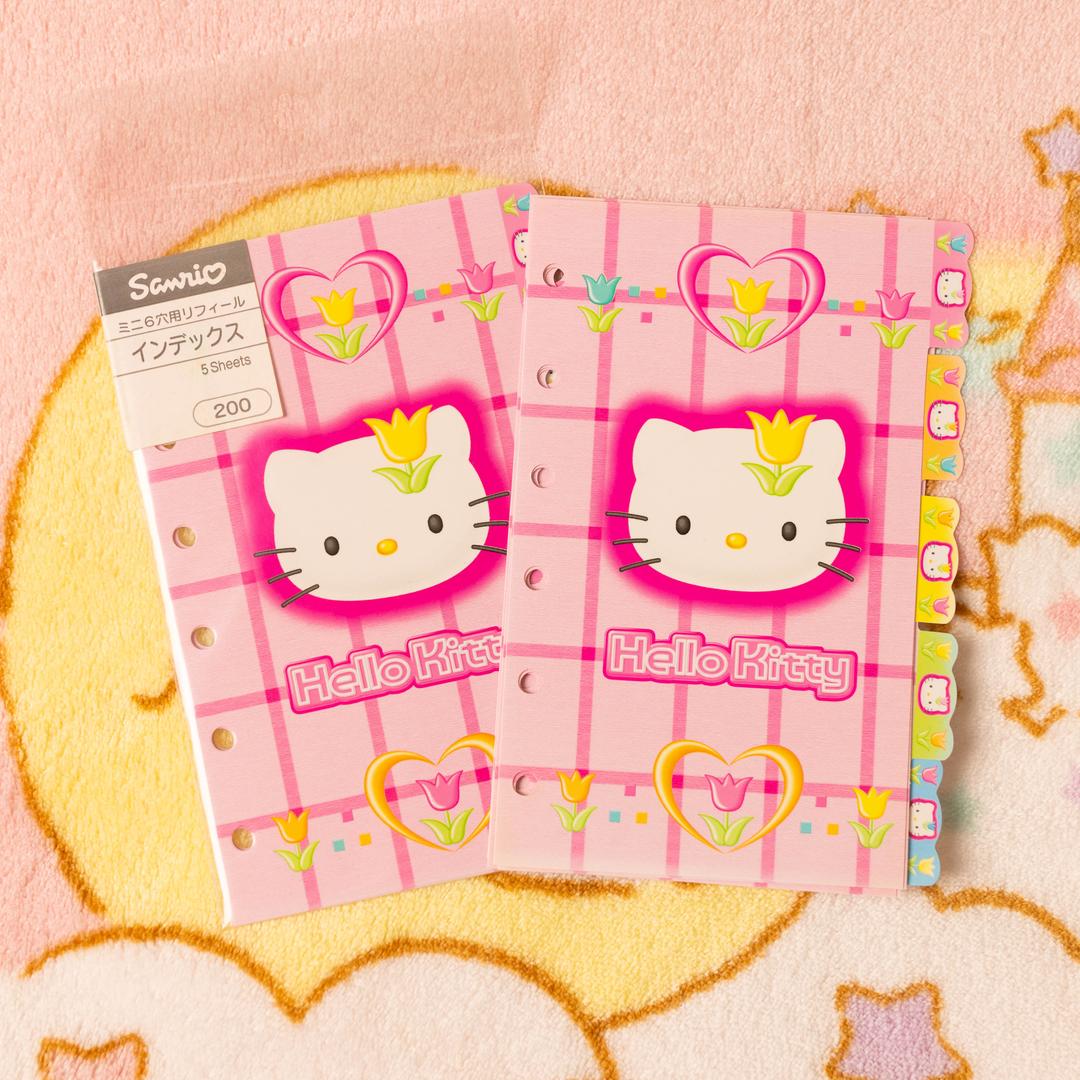 [중고] 빈티지 산리오 고전키티 헬로키티  미니 6공 다이어리 리필 인덱스 / 플라워