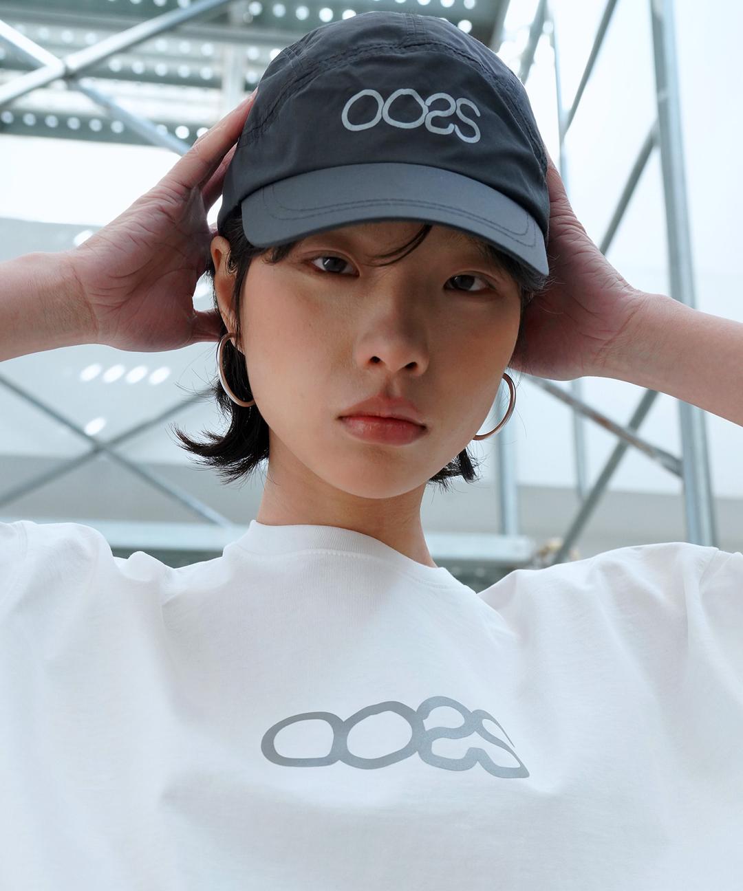 OOSS 리플렉티브 로고 러닝캡 블랙