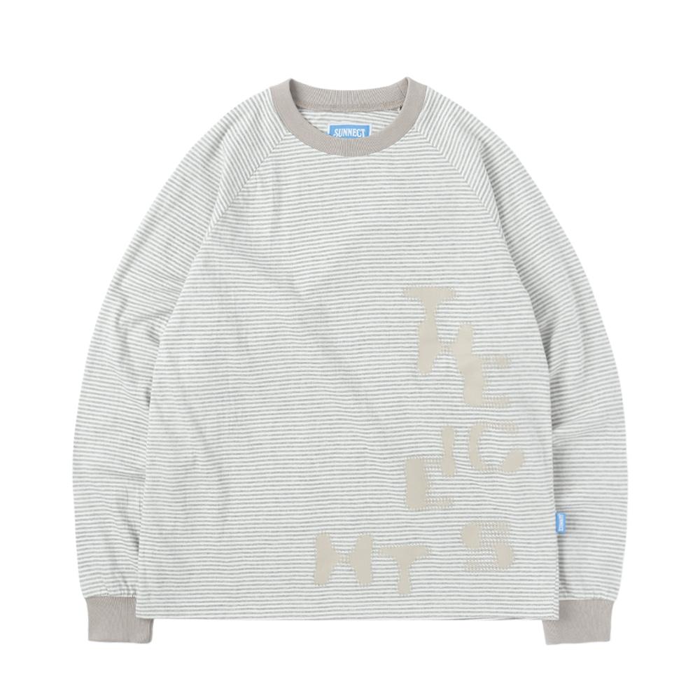 EIGHTS Striped LS Tee - Oatmeal
