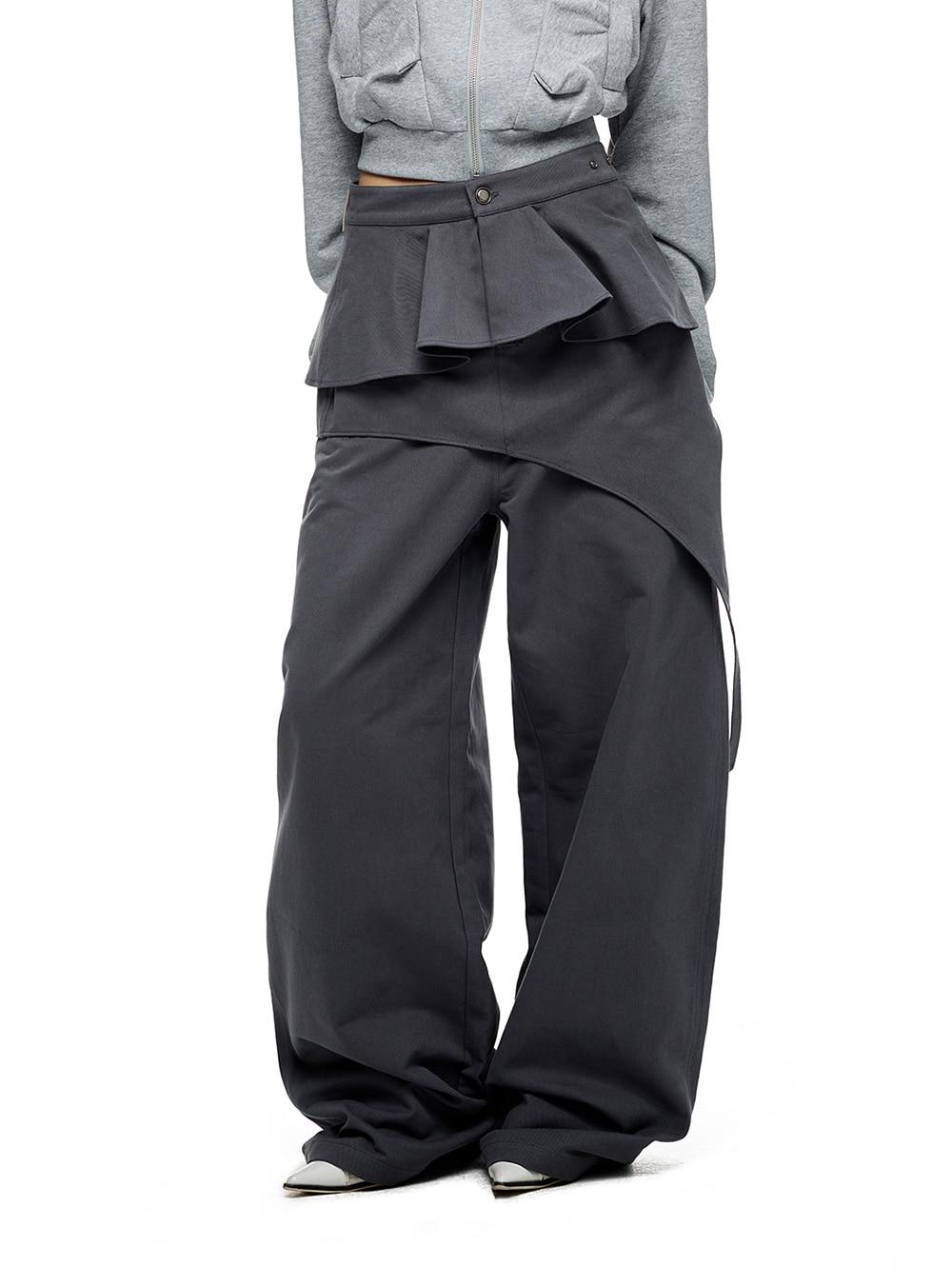 Two-Piece Irregular Flap Casual Pants