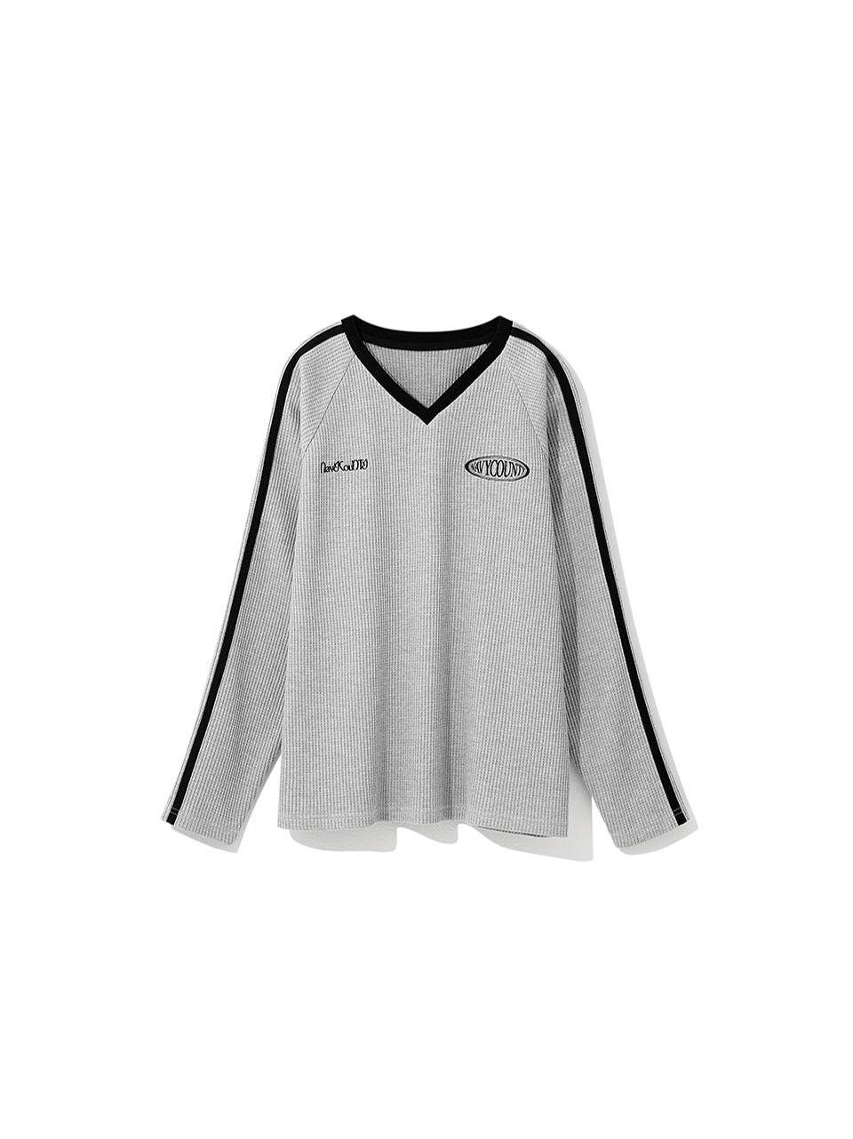 2nd) Habi Waffle Jersey Top (Grey)