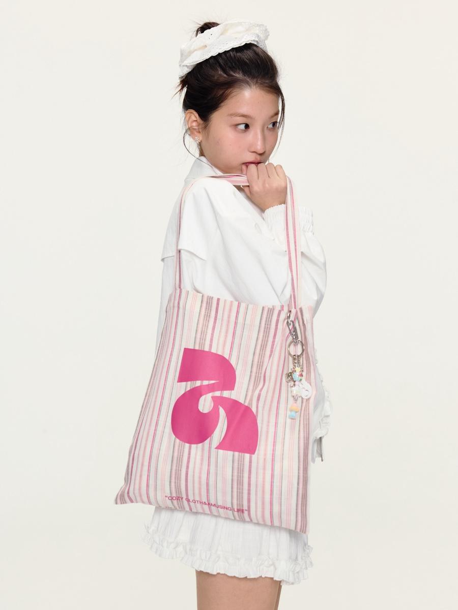 YaWhat Stripe Logo Eco Bag