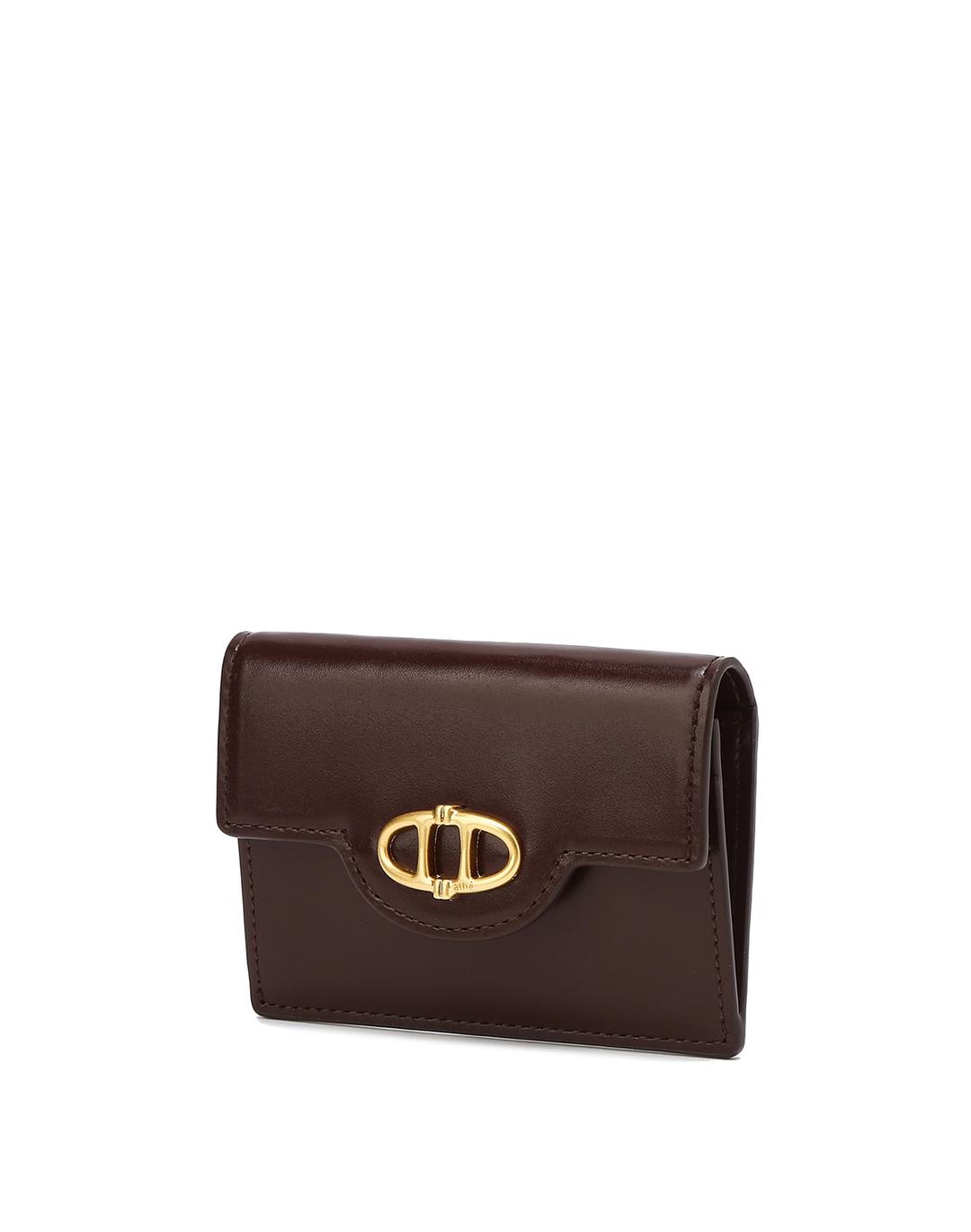 DOUBLE A BURGUNDY BOTTALATO FLAP CARD WALLET