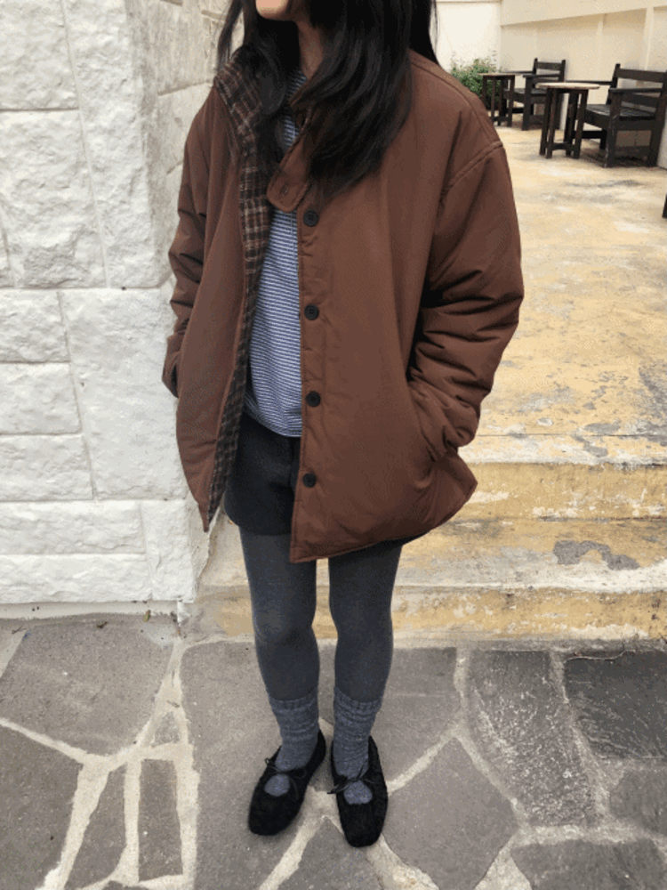 리버시블 패딩 자켓 (브라운)