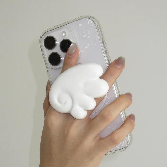 [신지모루X모디무드] 2종 맥세이프 그립 톡 홀더 레진몰드 날개 십자가 디자인 페일 크로스 드림퍼프윙 디자인 스마트 톡 아이폰 갤럭시 거치대 M티피톡