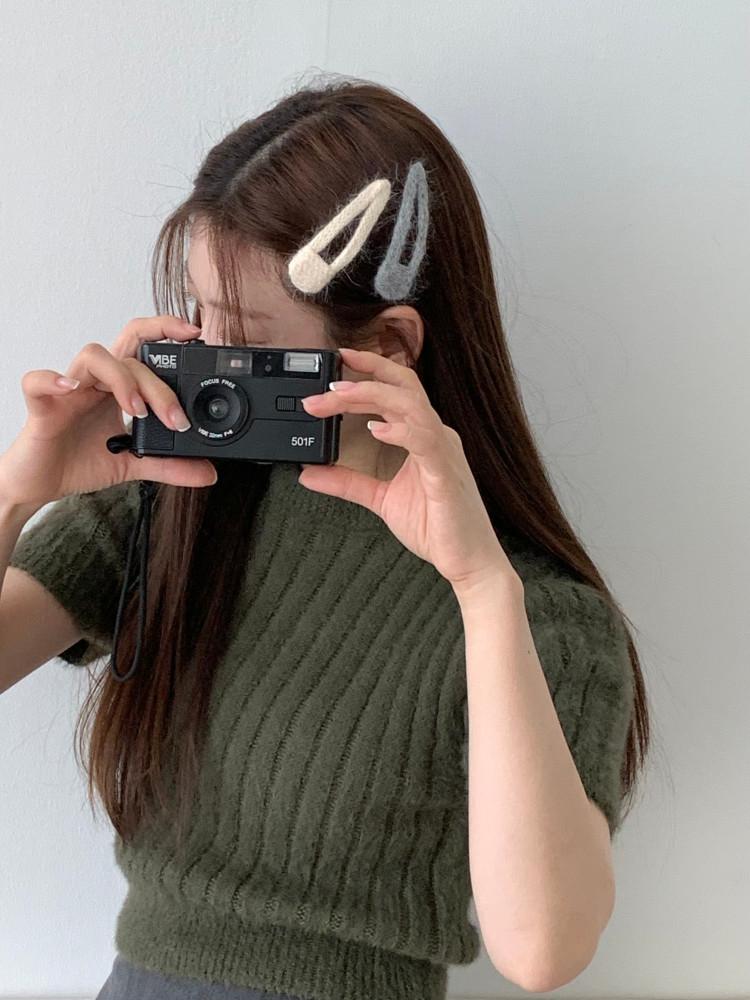 소프트 파스텔 앙고라 헤어 똑딱핀 (4 color)