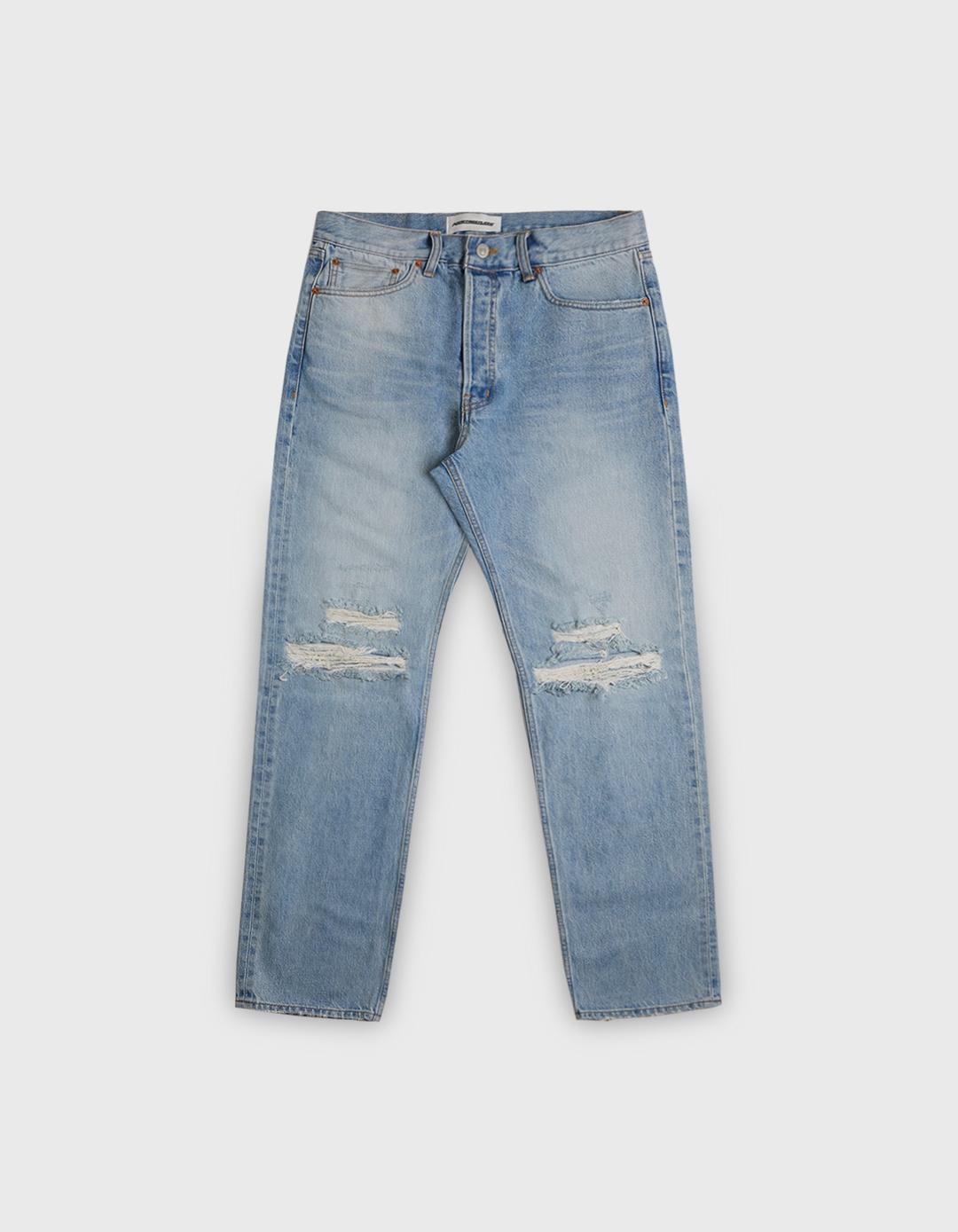 DESTROYED SELVEDGE DENIM PANTS / L.Indigo