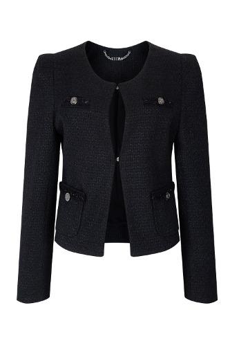 HOOKED TWEED JACKET [BLACK]