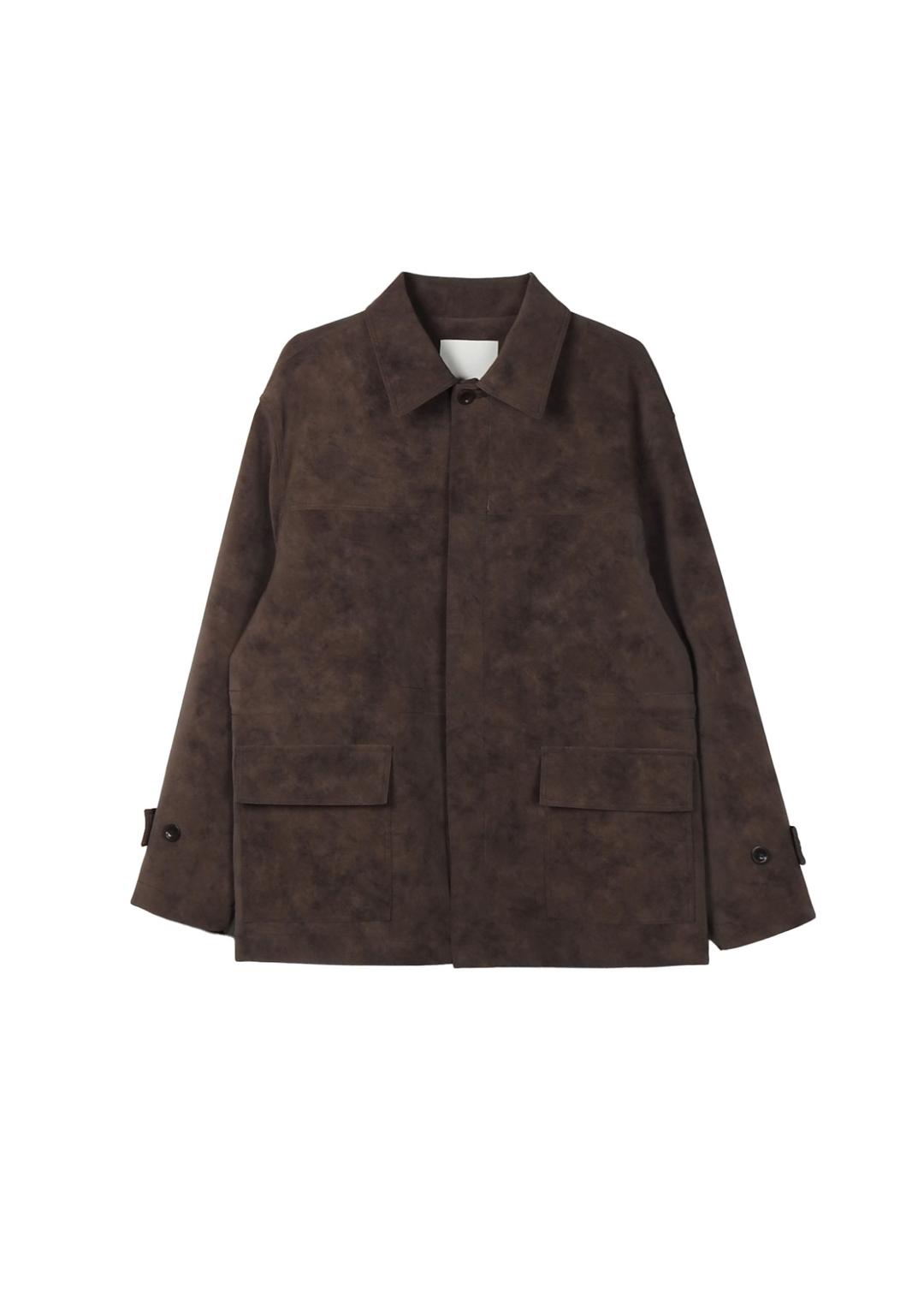 SUEDE HALF-LENGTH SAFARI COAT [BROWN]